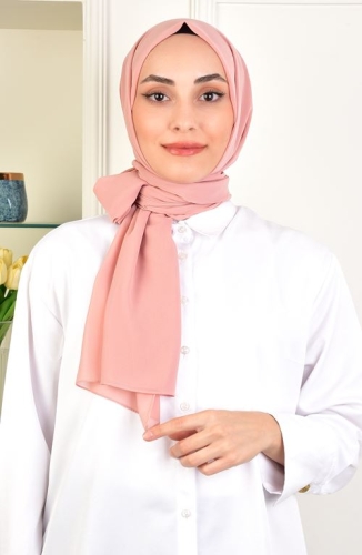 BURDEN İPEK - Chiffon Plain Shawl Powder BURDEN İPEK - Chiffon Plain Shawl Powder