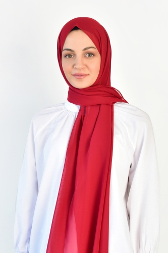 BURDEN İPEK - Chiffon Plain Shawl Red
