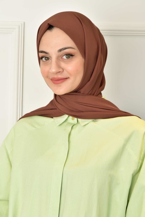 BURDEN İPEK - Chiffon Plain Shawl Red coffee BURDEN İPEK - Chiffon Plain Shawl Red coffee