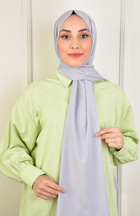 BURDEN İPEK - Chiffon Plain Shawl Silver BURDEN İPEK - Chiffon Plain Shawl Silver