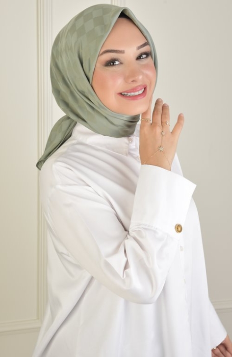 BURDEN İPEK - Colourway Dama Eşarp Gölge