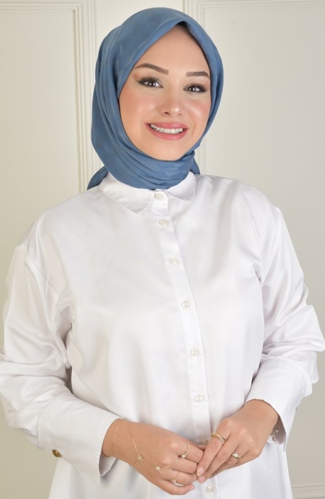 BURDEN İPEK - Colourway Dama Eşarp İndigo