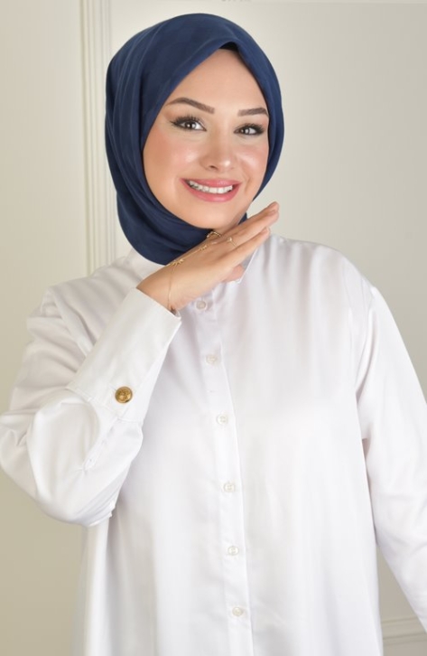 BURDEN İPEK - Colourway Dama Eşarp Lacivert