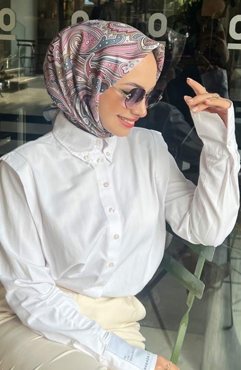 BURDEN İPEK - Comfy Soft Desenli Eşarp Pudra