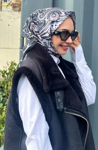BURDEN İPEK - Comfy Soft Desenli Eşarp Siyah BURDEN İPEK - Comfy Soft Desenli Eşarp Siyah