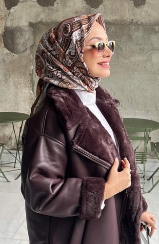 BURDEN İPEK - Comfy Soft Desenli Eşarp Tarçın BURDEN İPEK - Comfy Soft Desenli Eşarp Tarçın