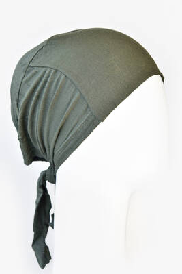 BURDEN İPEK - Dikişsiz Düz Penye Bone Haki