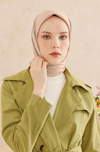 BURDEN İPEK - Ellen Cotton Crush Scarf Biscuit Beige