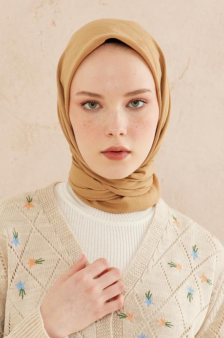BURDEN İPEK - Ellen Cotton Crush Scarf Caramel BURDEN İPEK - Ellen Cotton Crush Scarf Caramel
