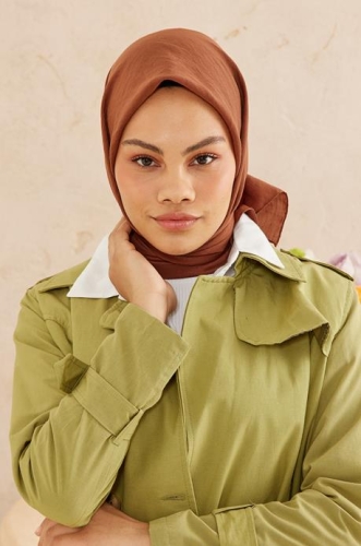BURDEN İPEK - Ellen Cotton Crush Scarf Dark Brown BURDEN İPEK - Ellen Cotton Crush Scarf Dark Brown