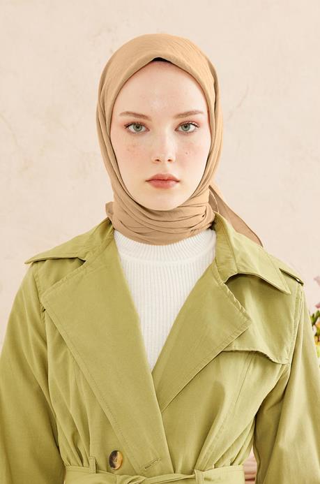BURDEN İPEK - Ellen Cotton Crush Scarf Hot Sand
