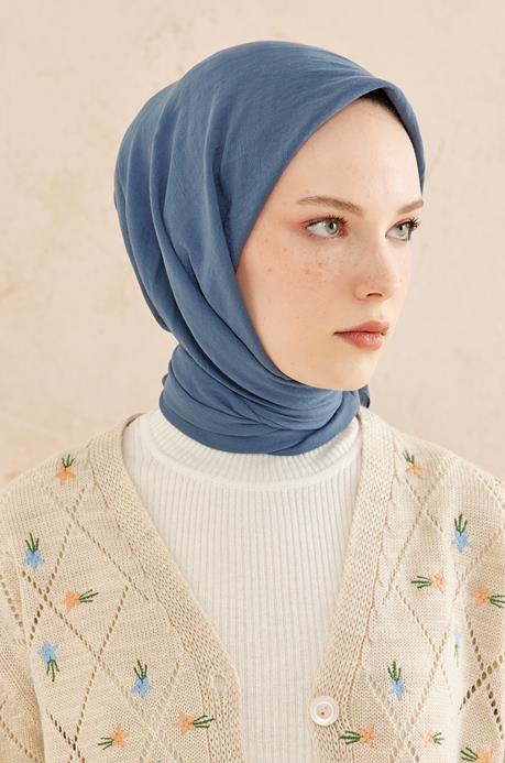 BURDEN İPEK - Ellen Cotton Crush Scarf İndigo BURDEN İPEK - Ellen Cotton Crush Scarf İndigo