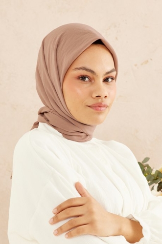 BURDEN İPEK - Ellen Cotton Crush Scarf Mink