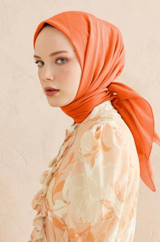 BURDEN İPEK - Ellen Cotton Crush Scarf Orange