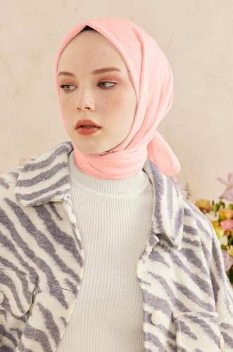 BURDEN İPEK - Ellen Cotton Crush Scarf Pale pink