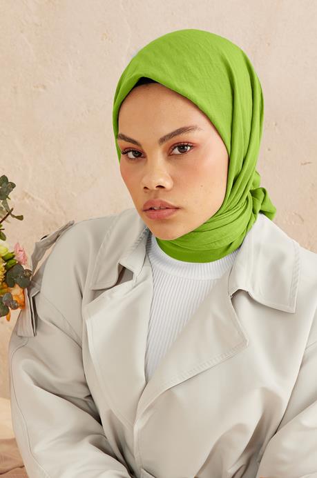 BURDEN İPEK - Ellen Cotton Crush Scarf Parrot Green BURDEN İPEK - Ellen Cotton Crush Scarf Parrot Green