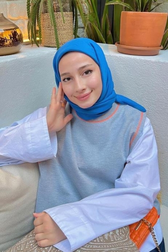 BURDEN İPEK - Ellen Cotton Crush Scarf Saxe