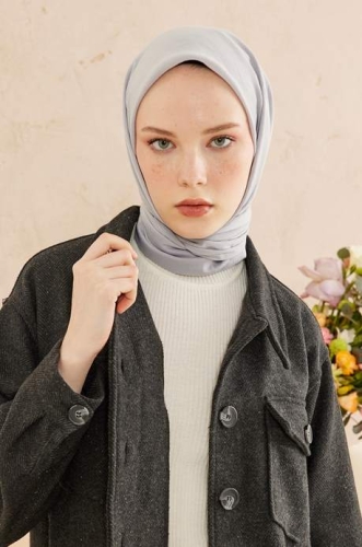 BURDEN İPEK - Ellen Cotton Crush Scarf Silver