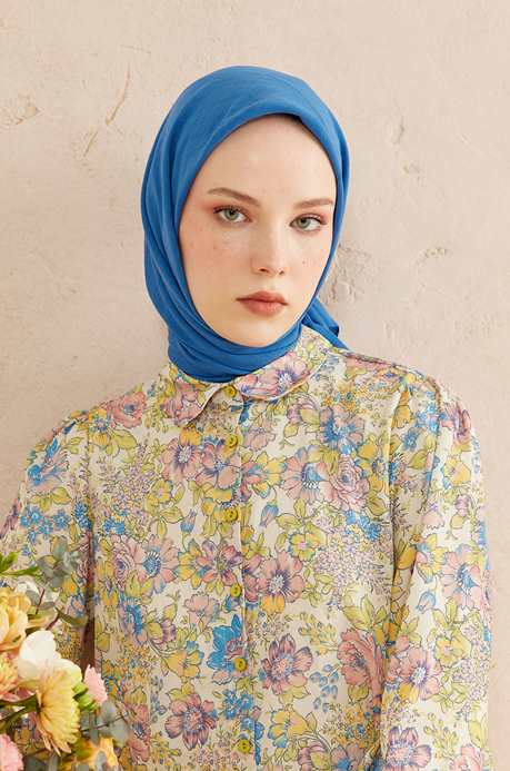 BURDEN İPEK - Ellen Cotton Crush Scarf Star Sapphire BURDEN İPEK - Ellen Cotton Crush Scarf Star Sapphire