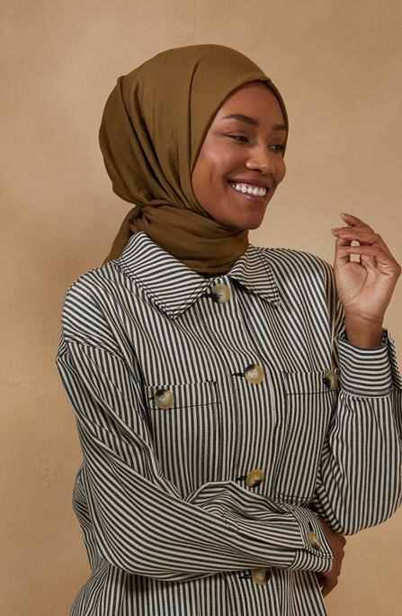 BURDEN İPEK - Ellen Cotton Crush Shawl Army Green BURDEN İPEK - Ellen Cotton Crush Shawl Army Green