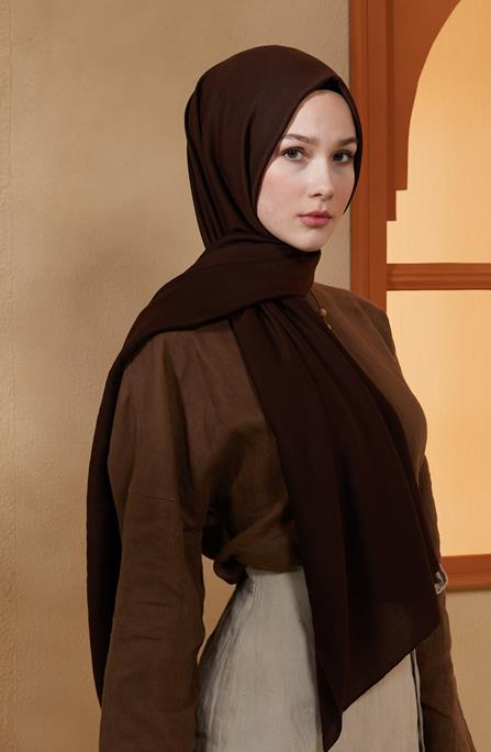BURDEN İPEK - Ellen Cotton Crush Shawl Bitter Coffee BURDEN İPEK - Ellen Cotton Crush Shawl Bitter Coffee