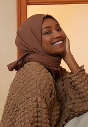 BURDEN İPEK - Ellen Cotton Crush Shawl Dark Brown BURDEN İPEK - Ellen Cotton Crush Shawl Dark Brown