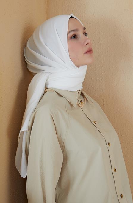 BURDEN İPEK - Ellen Cotton Crush Shawl Ecru BURDEN İPEK - Ellen Cotton Crush Shawl Ecru