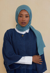 BURDEN İPEK - Ellen Cotton Crush Shawl Jeans Blue BURDEN İPEK - Ellen Cotton Crush Shawl Jeans Blue