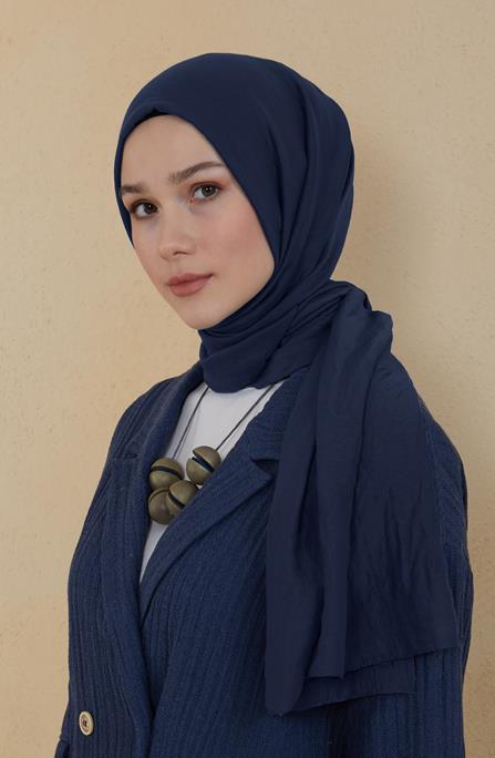 BURDEN İPEK - Ellen Cotton Crush Shawl Navy Bluse BURDEN İPEK - Ellen Cotton Crush Shawl Navy Bluse