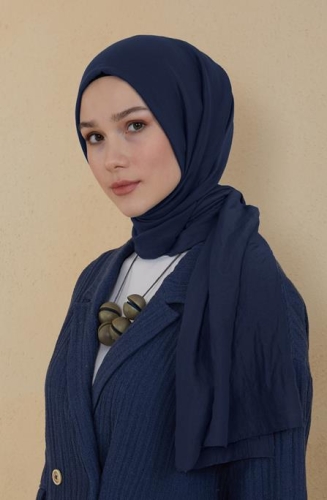 BURDEN İPEK - Ellen Cotton Crush Shawl Navy Bluse