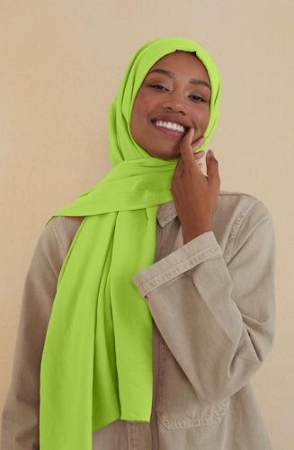 BURDEN İPEK - Ellen Cotton Crush Shawl Parrot Green