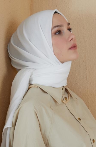 BURDEN İPEK - Ellen Cotton Crush Shawl White BURDEN İPEK - Ellen Cotton Crush Shawl White