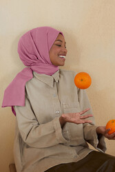 BURDEN İPEK - Ellen Cotton Crush Shawl Heather Rose BURDEN İPEK - Ellen Cotton Crush Shawl Heather Rose