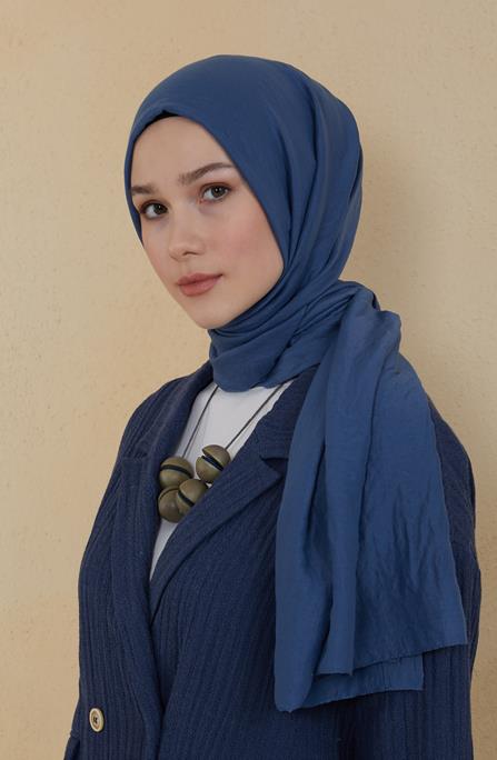 BURDEN İPEK - Ellen Cotton Crush Shawl İndigo BURDEN İPEK - Ellen Cotton Crush Shawl İndigo