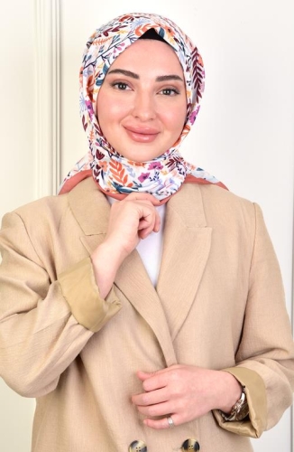 BURDEN İPEK - Estelle Soft Cotton Patterned Scarf Burnt Orange
