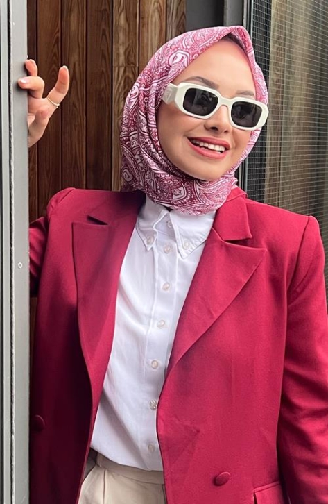 BURDEN İPEK - Etnik Desenli Soft Eşarp Bordo BURDEN İPEK - Etnik Desenli Soft Eşarp Bordo