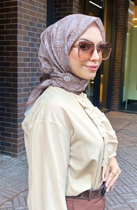 BURDEN İPEK - Etnik Desenli Soft Eşarp Kahve BURDEN İPEK - Etnik Desenli Soft Eşarp Kahve