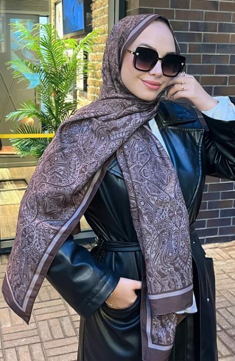 BURDEN İPEK - Etnik Desenli Soft Şal Acı Kahve BURDEN İPEK - Etnik Desenli Soft Şal Acı Kahve