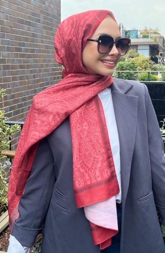 BURDEN İPEK - Etnik Desenli Soft Şal Bordo