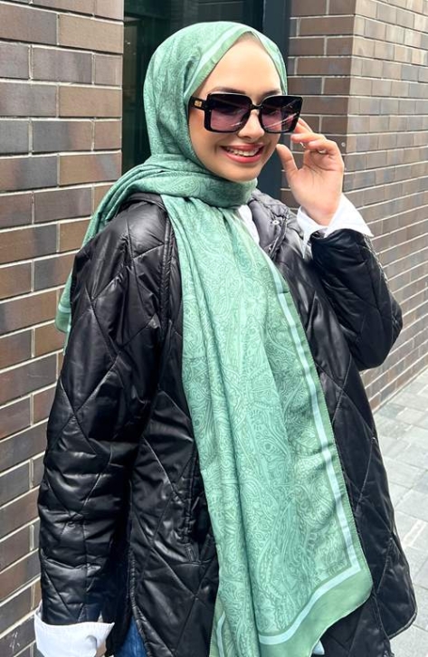 BURDEN İPEK - Etnik Desenli Soft Şal Çağla BURDEN İPEK - Etnik Desenli Soft Şal Çağla