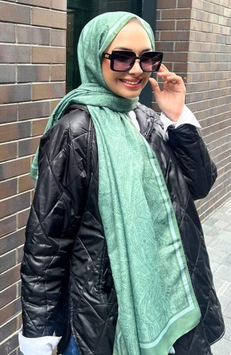 BURDEN İPEK - Etnik Desenli Soft Şal Çağla