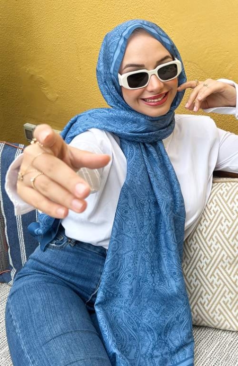 BURDEN İPEK - Etnik Desenli Soft Şal İndigo BURDEN İPEK - Etnik Desenli Soft Şal İndigo