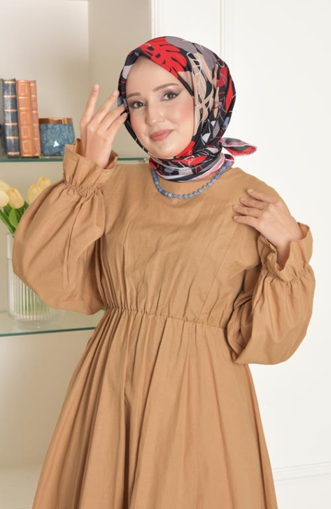 BURDEN İPEK - Floral Soft Pamuksu Desenli Eşarp Kırmızı