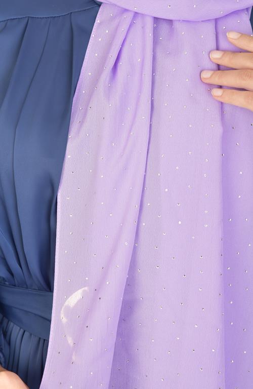 Full Taşlı Şifon Şal Lila Full Taşlı Şifon Şal Lila