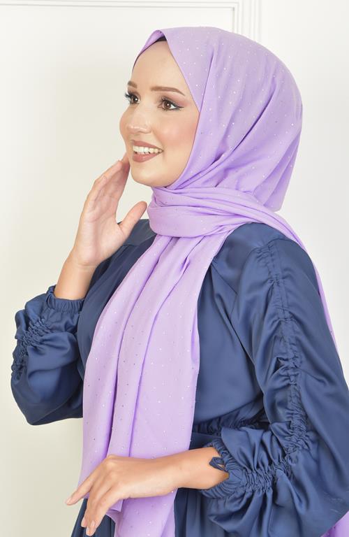 Full Taşlı Şifon Şal Lila Full Taşlı Şifon Şal Lila
