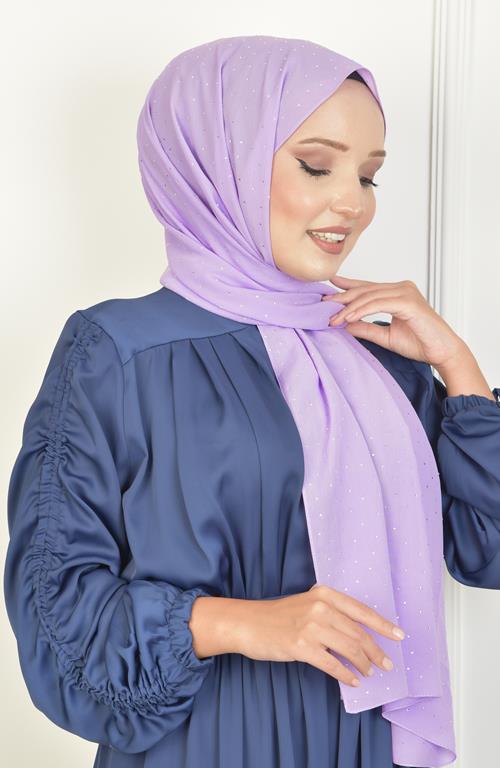 Full Taşlı Şifon Şal Lila Full Taşlı Şifon Şal Lila