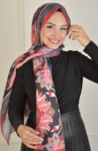 BURDEN İPEK - Gala Desenli Soft Şal Bordo BURDEN İPEK - Gala Desenli Soft Şal Bordo