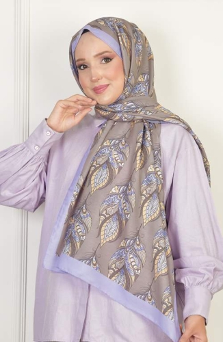 BURDEN İPEK - Gloria Soft Pamuksu Desenli Şal Lila BURDEN İPEK - Gloria Soft Pamuksu Desenli Şal Lila