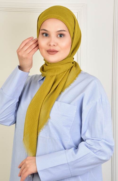 BURDEN İPEK - Haitian Plain Scarf Oil Green