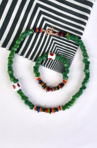BURDEN İPEK - Handmade Bodrum Beaded Necklace Set BURDEN İPEK - Handmade Bodrum Beaded Necklace Set